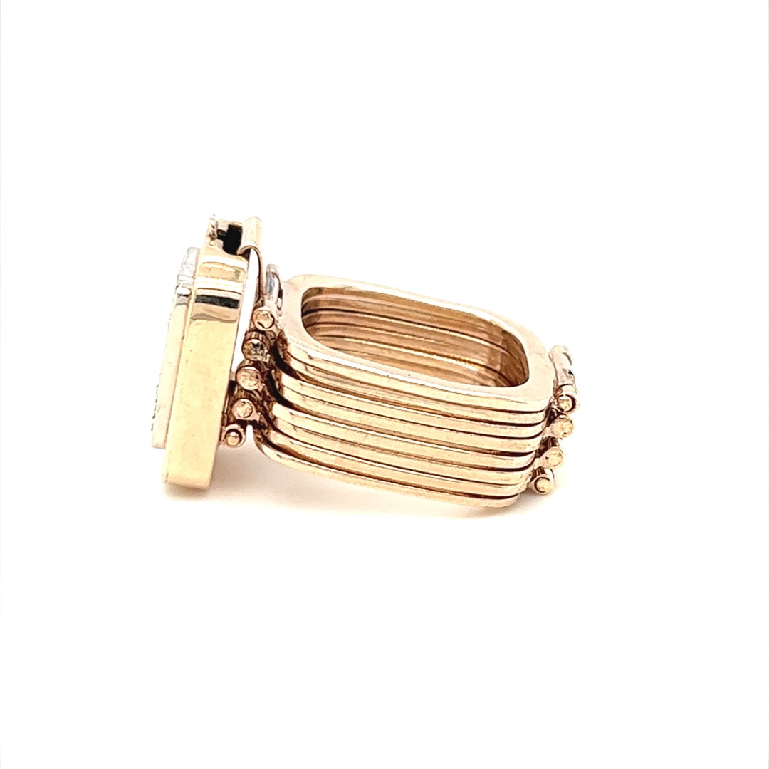 Zarkan Golden Studded Supple Convertible Bracelet & Ring (RING Kada)