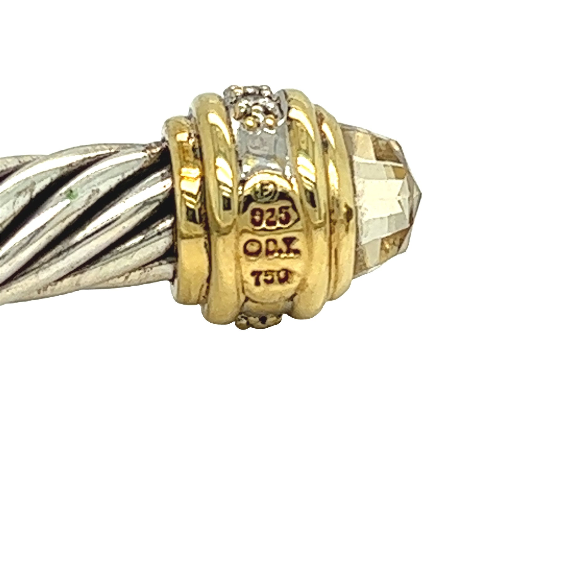 David Yurman Citrine and Diamond Cable Cuff Bangle Bracelet Silver and –  Gems Are Forever