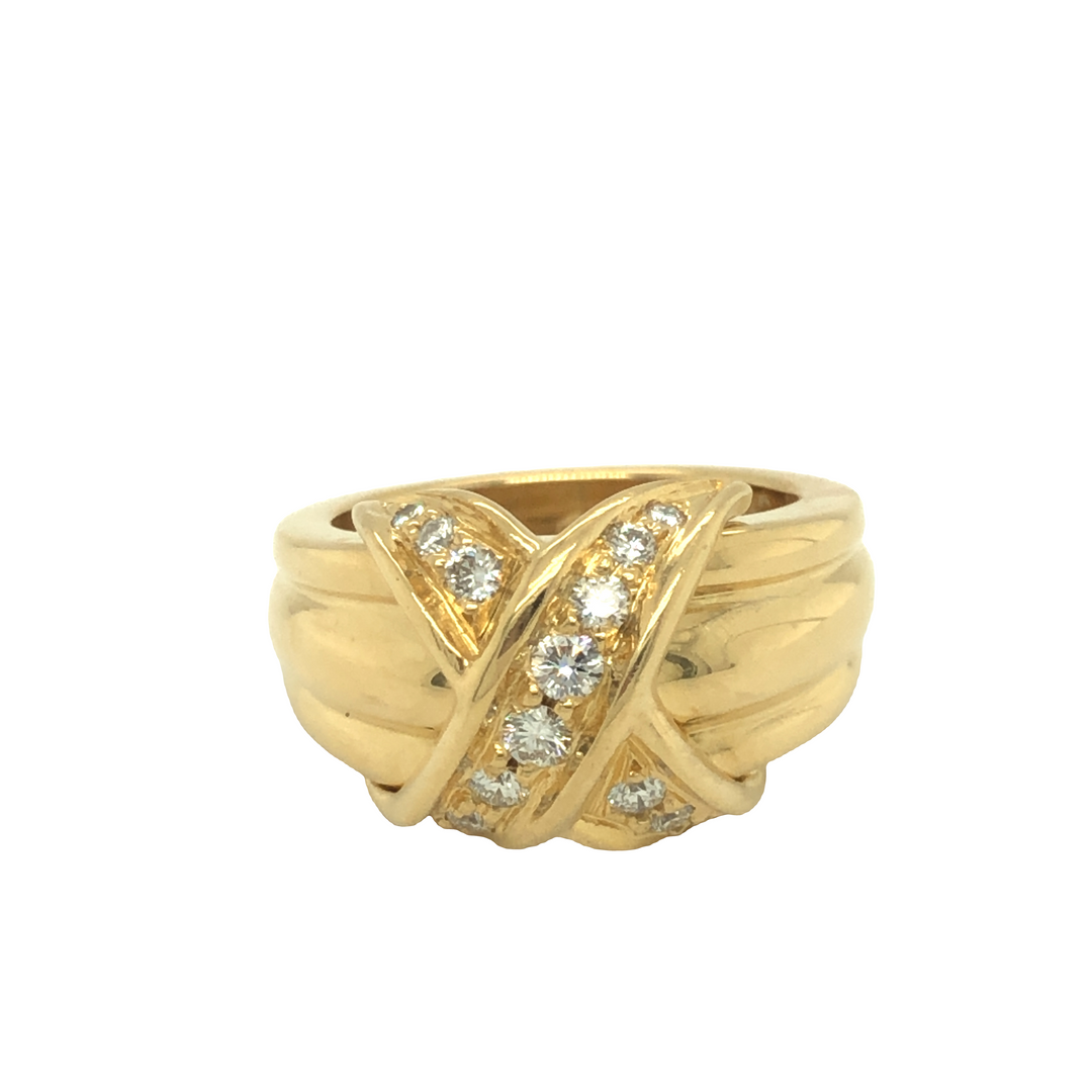 Tiffany Co X Kiss Diamond 18K Yellow Gold Ring Gems Are Forever