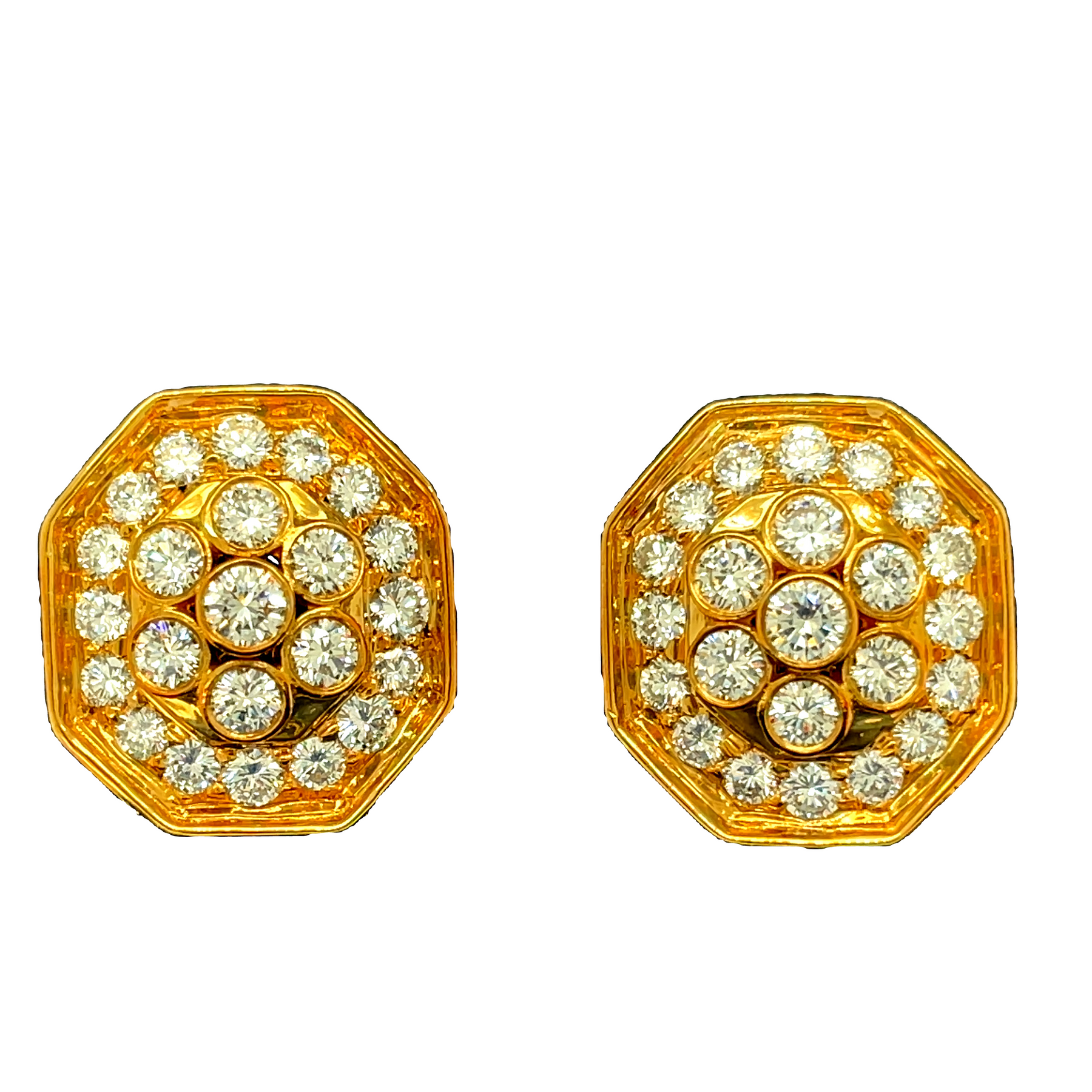 HARRY WINSTON Platinum Diamond Cluster Earrings-MTSJ11489